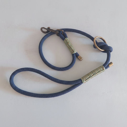 Guinzaglio Isa Blu Marino realizzato artigianalmente in italia by zekyshop