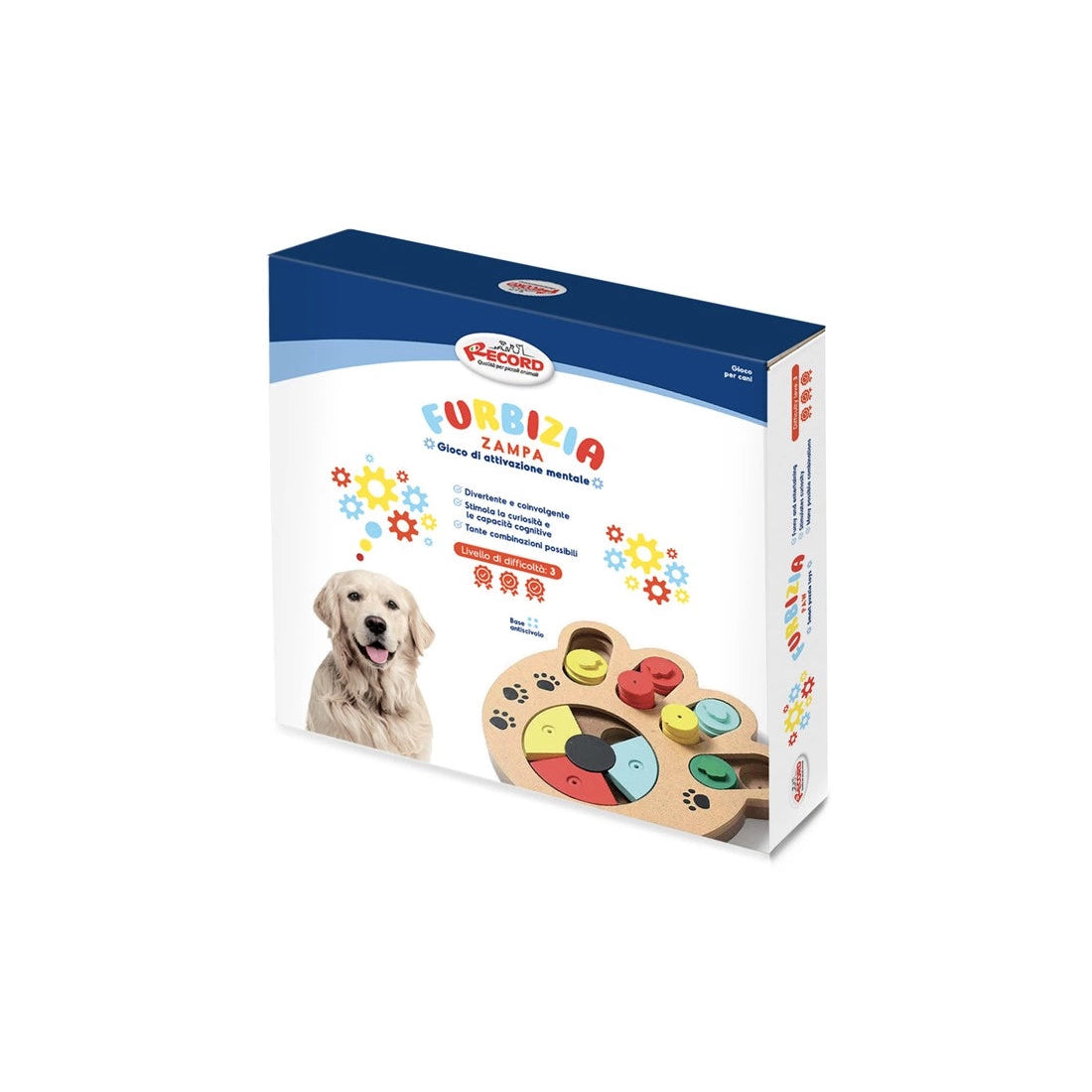 gioco in scatola di attivazione mentale per stimolare intelligenza pet in legno colorato a forma di zampa