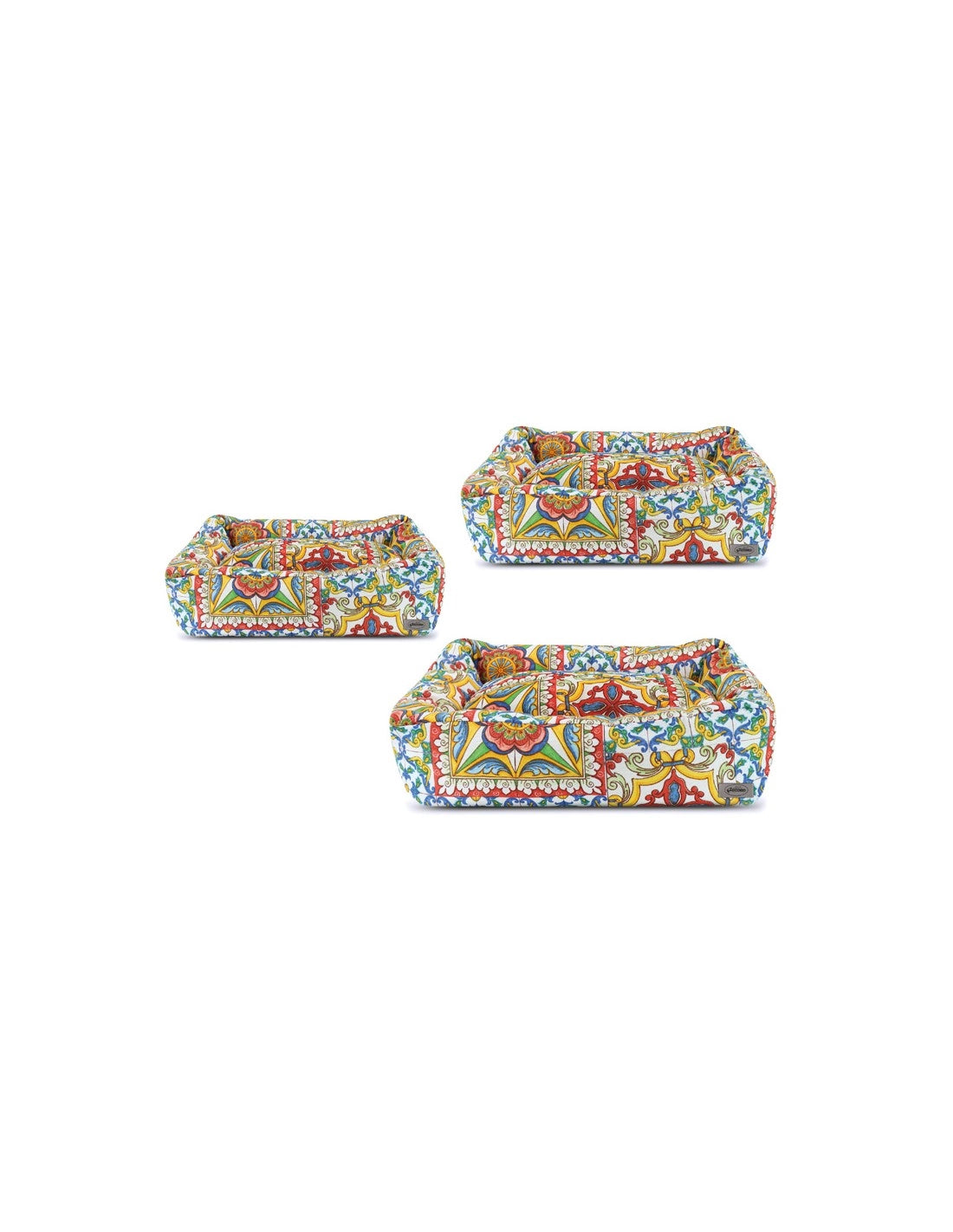 set cuccia sicilia per cani e gatti stile mosaico siciliano disponibile in diverse misure per tutte le taglie