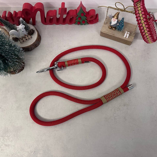 set guinzaglio e collare Isa chic natalizio della linea made in italy stella di natale di zekyshop