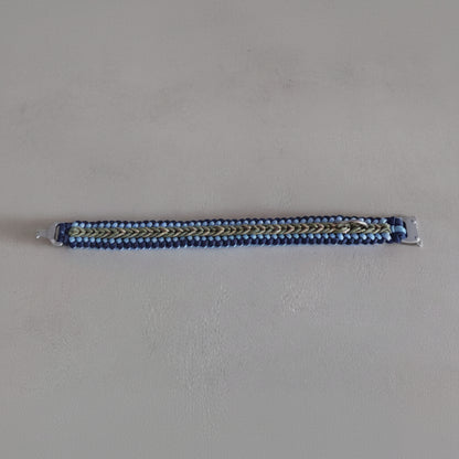 Collare Bosco Blu in paracord e chiusura in acciaio argentato non regolabile