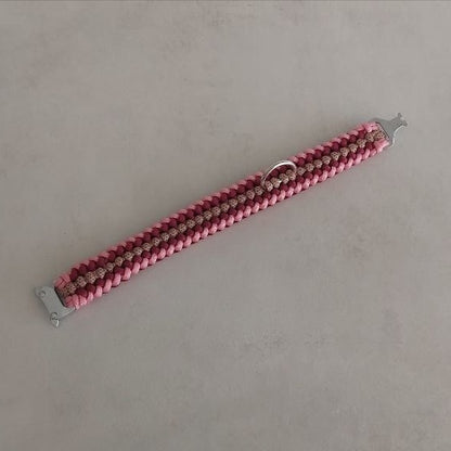 Collare Isa Rosa prodotto artigianalmente per la linea made in itali di Zeky Shop disponibile anche in altre varianti di taglia e colore