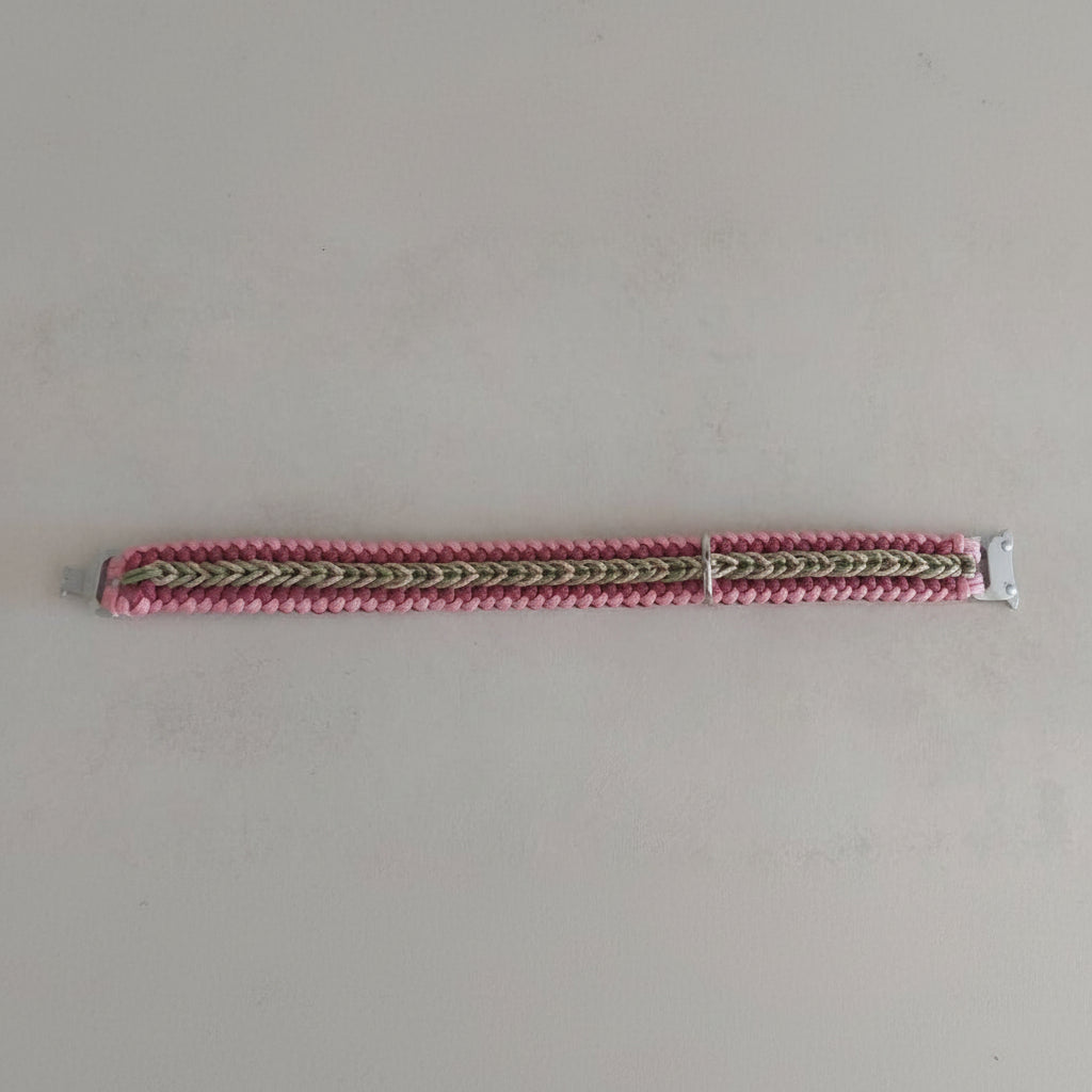Collare bosco rosa made in italy artigianale realizzato da zekyshop