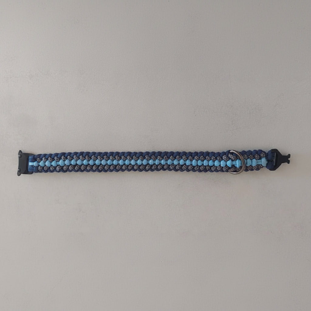 Collare bosco blu zekyshop artigianato italiano