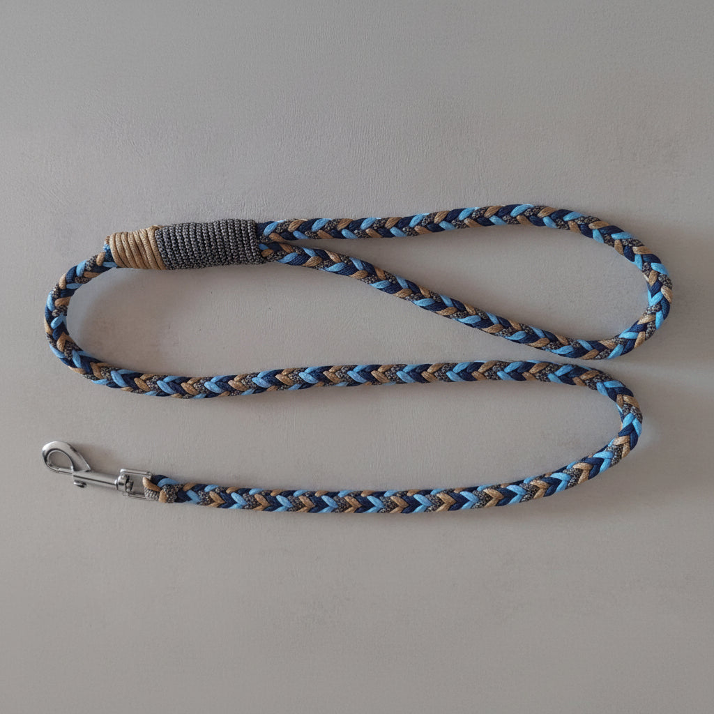 Dettaglio del guinzaglio bosco incantato realizzato da zekyshop made in italy artigianale disponibile in quattro colori taglia unica