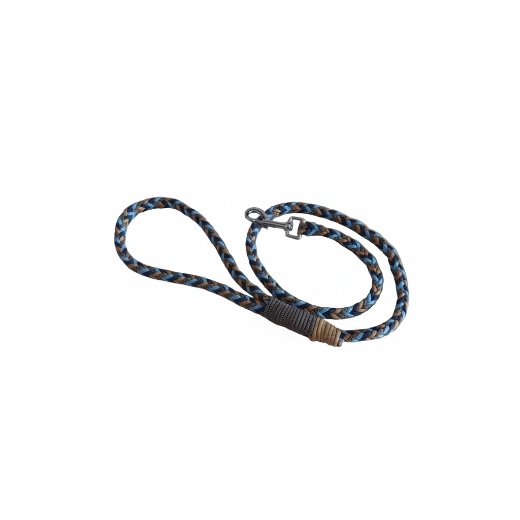 Guinzaglio Bosco incantato blu made in italy artigianale