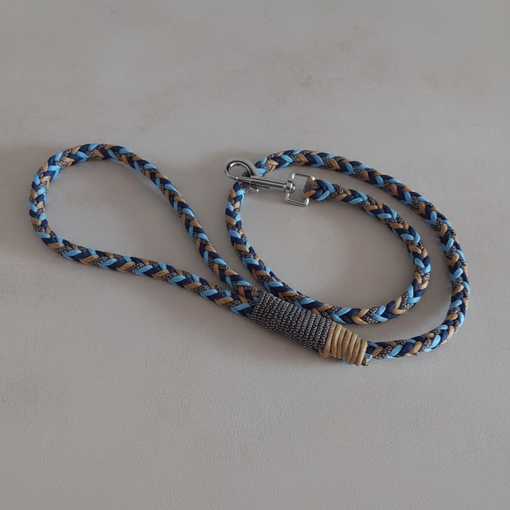 Guinzaglio Bosco Incantato di colore Blu made in Italy artigianale ZekyShop