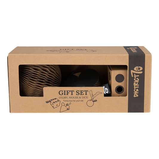 GiftBox Cofanetto regalo con 3 giochi in cartone per gatti, set giochi naturali