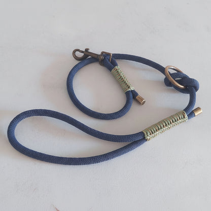 guinzaglio isa blu realizzato in paracord taglia unica misura 110/120 cm made in italy artigianale by zekyshop