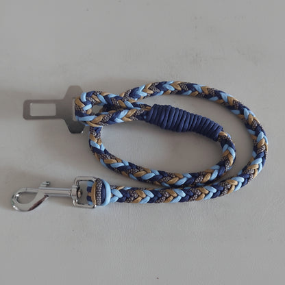 Guinzaglio auto bosco incantato blu realizzato artigianalmente in italia intrecci realizzati a mano per la linea di zekyshop