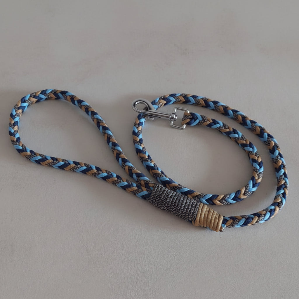 Guinzaglio bosco incantato blu artigianato italiano by ZekyShop