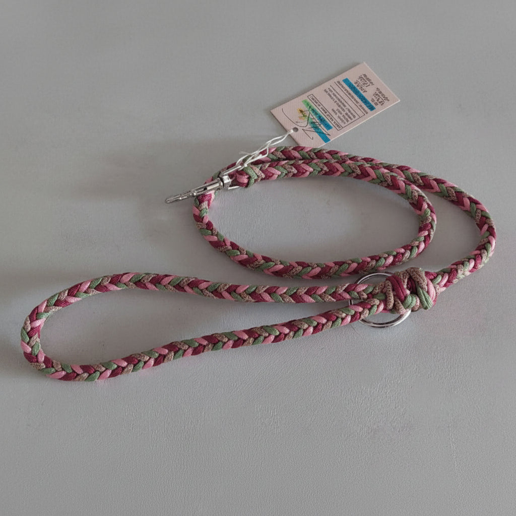 guinzaglio bosco incantato rosa realizzato da zekyshop artigianalmente creato in italia