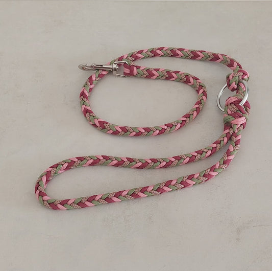 guinzaglio bosco incantato rosa made in italy artigianale creato da zekyshop