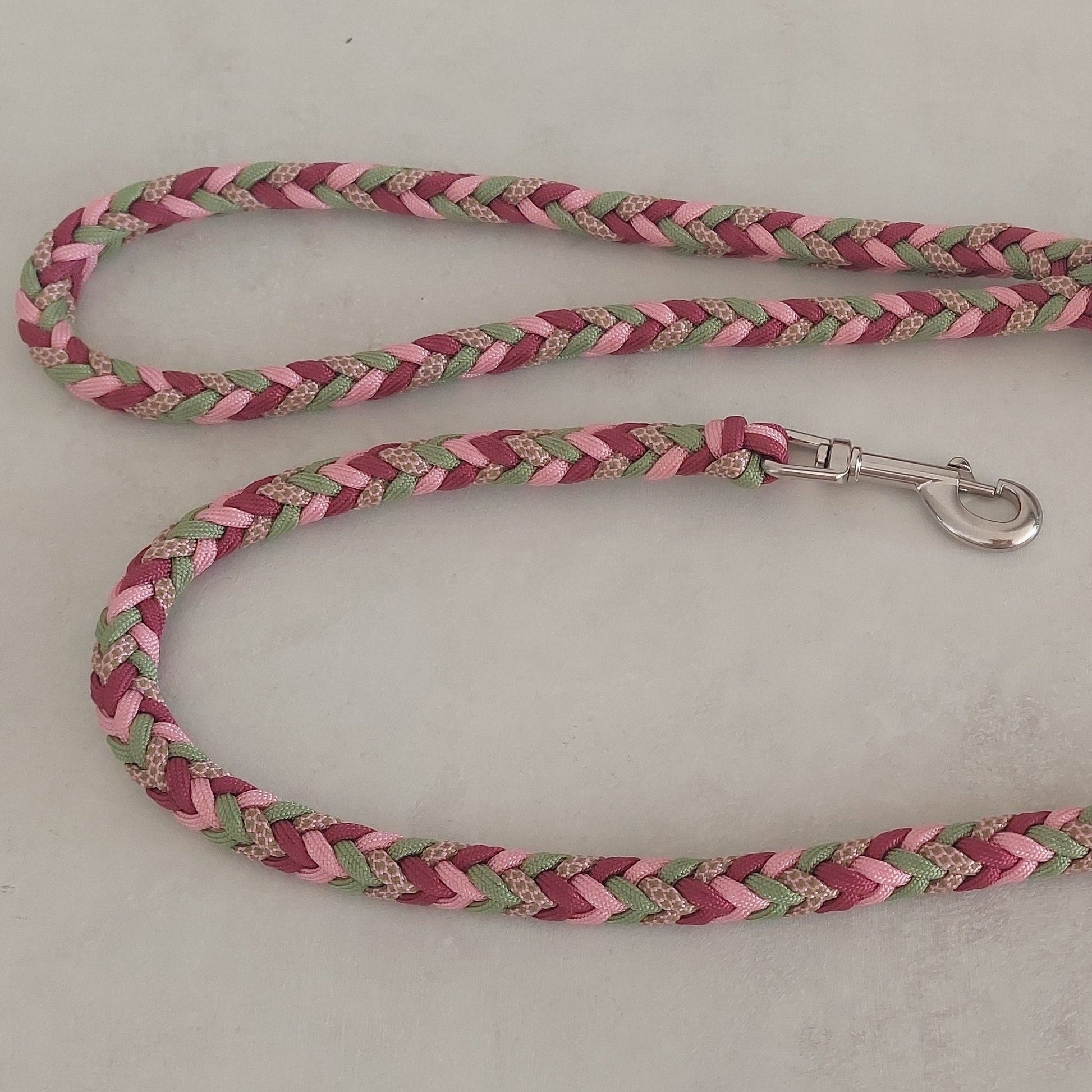 guinzaglio Bosco Incantato rosa e verde disponibile in altre colorazioni made in Italy artigianale prodotto by ZekyShop