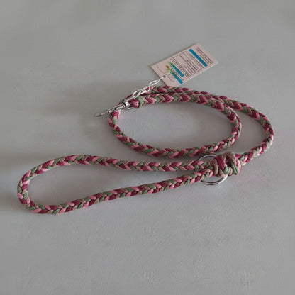 Guinzaglio Bosco rosa produzione artigianale italiana realizzato a mano taglia unica da 110/120 cm disponibile in diverse colorazioni