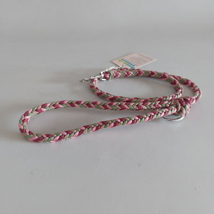 Guinzaglio Bosco rosa produzione artigianale italiana realizzato a mano taglia unica da 110/120 cm