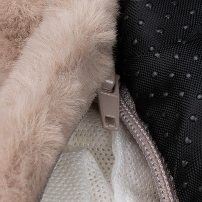 Dettaglio tessuto e imbottitura cuccia District70 Nuzzle colore talpa sfoderabile