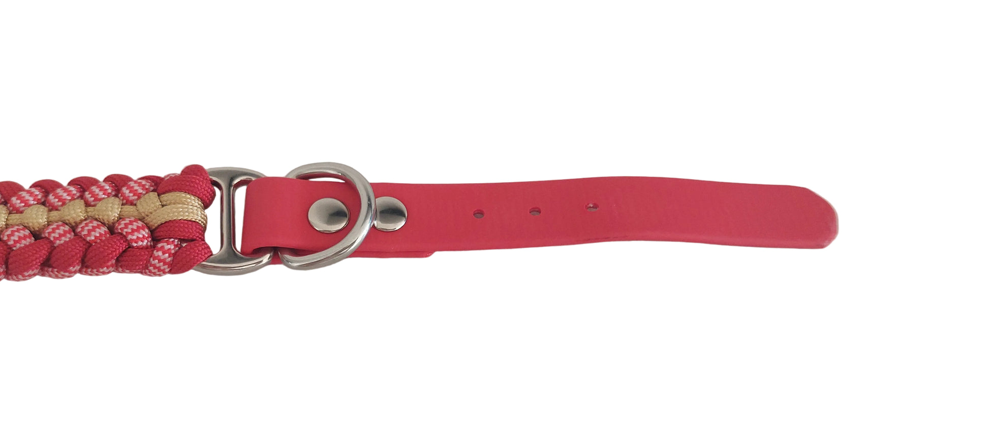 Particolare del collare Isa Rosso adattatore regolabile in Biothana