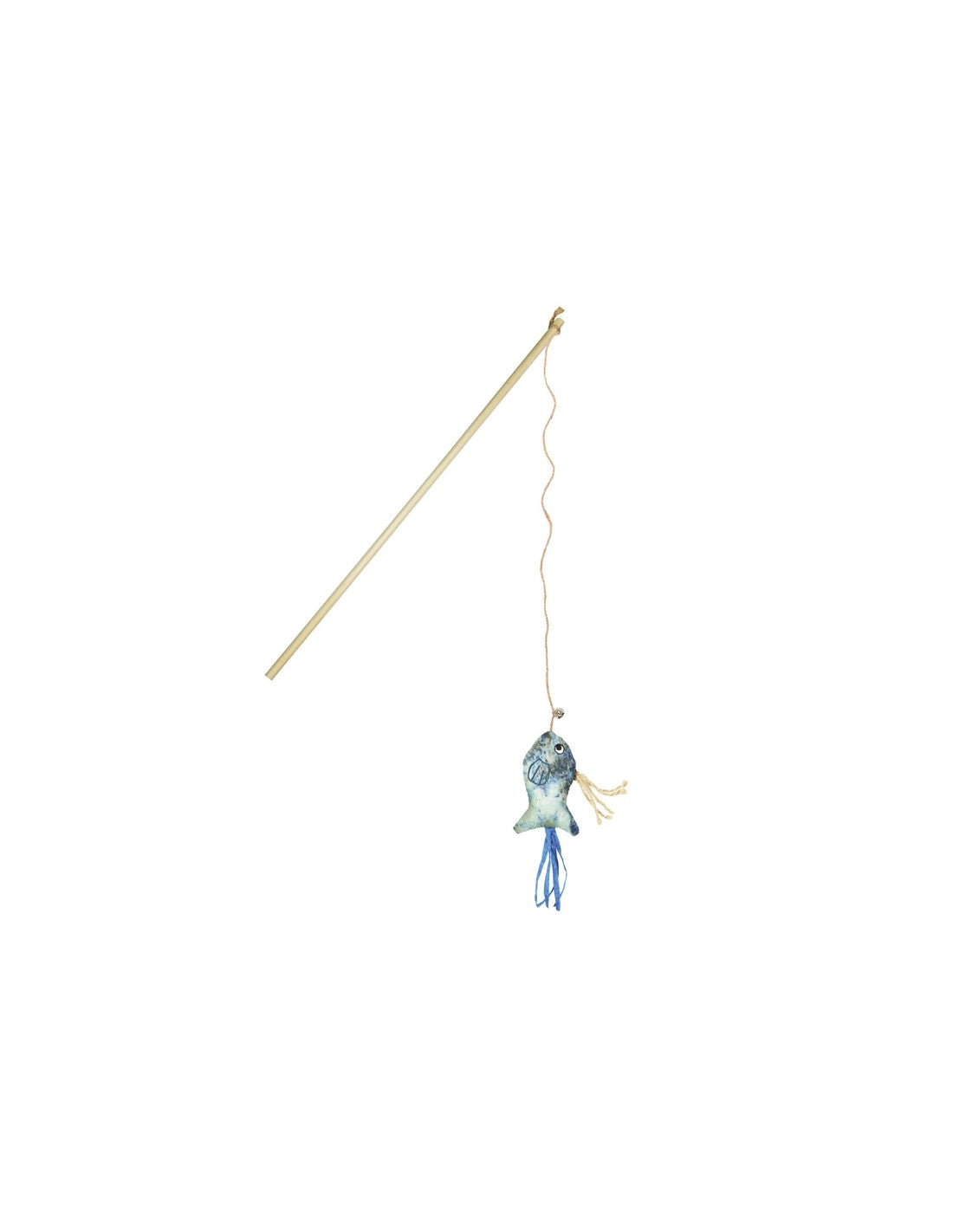 Gioco interattivo per gatti Bacchetta Eco Green Fun in PET riciclato a forma di pesce