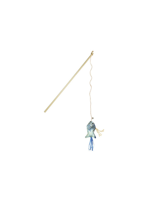 Gioco interattivo per gatti Bacchetta Eco Green Fun in PET riciclato a forma di pesce