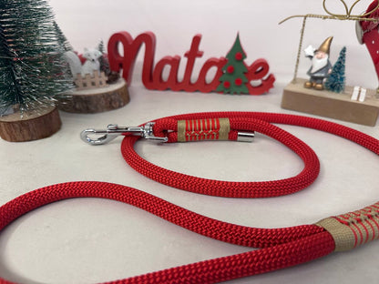 dettaglio della decorazione del guinzaglio Isa rosso della collezione stella di natale made in italy di artigianale zekyshop