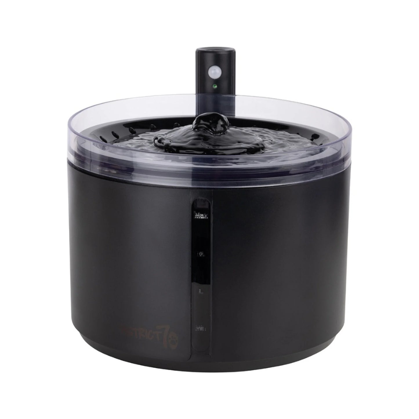 fontana di colore nero per animali domestici dal design moderno silenziosa e wireless