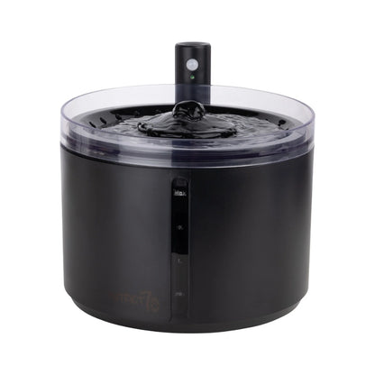 fontana di colore nero per animali domestici dal design moderno silenziosa e wireless