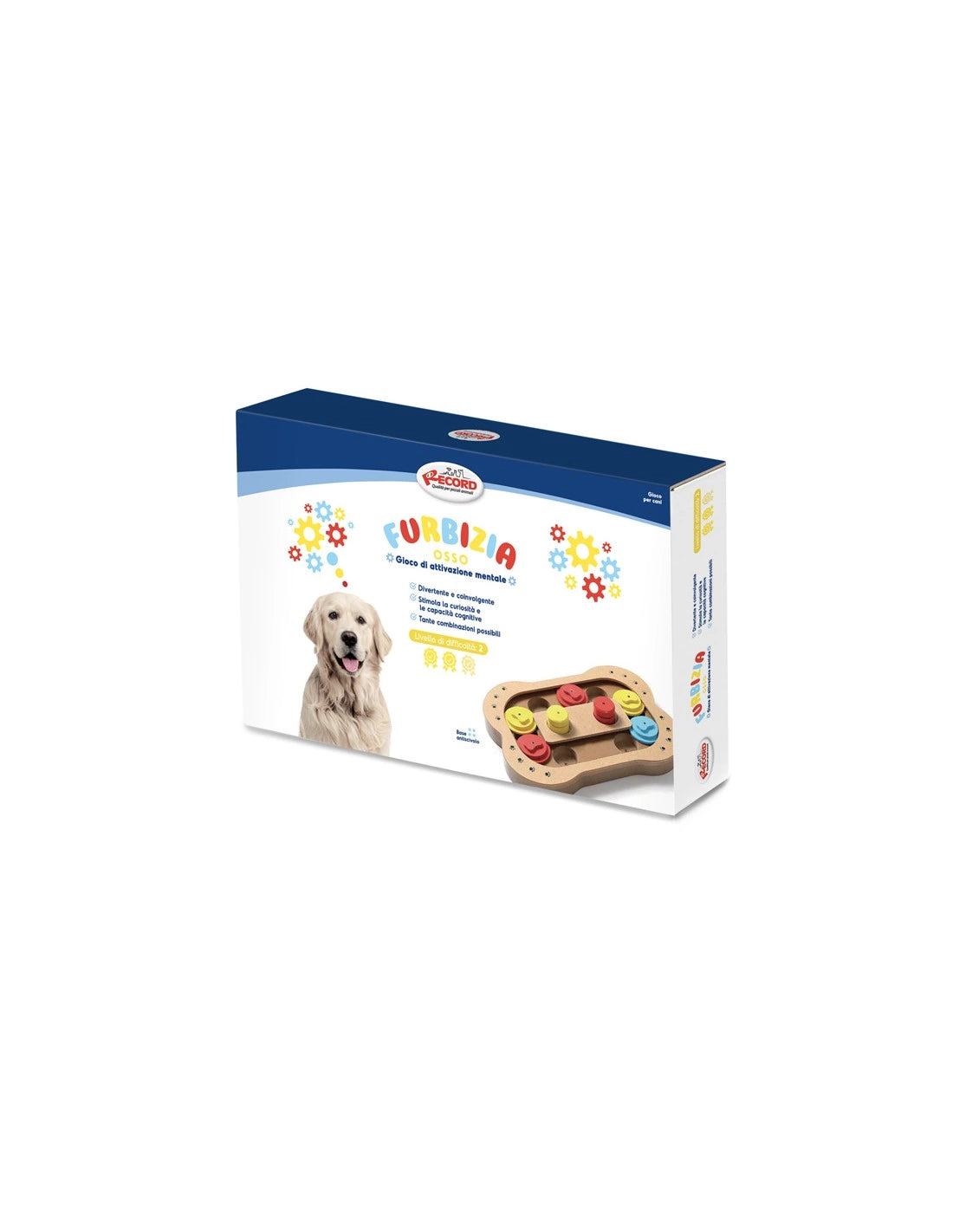 gioco di attivazione mentale per cani in legno a forma di osso livello difficolta 2