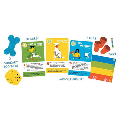 set Elementi inclusi nel gioco da tavolo per cani con tappetino antiscivolo