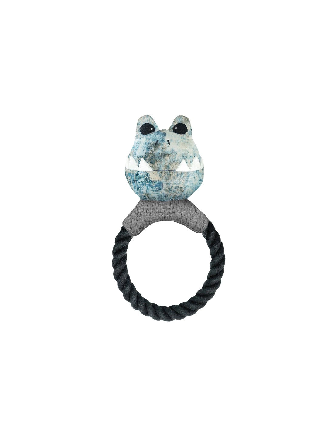 Gioco Green Fun per cani rana con squeaker e corda