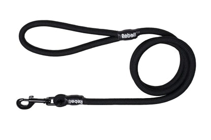 Guinzaglio Basic di colore nero Rebel Petz per cani con manico imbottito