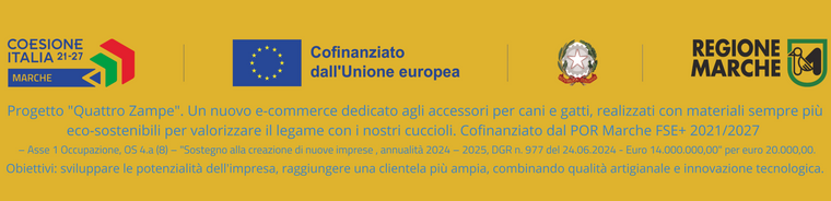 Progetto 4 Zampe e-commerce dedicato agli accessori per cani e gatti