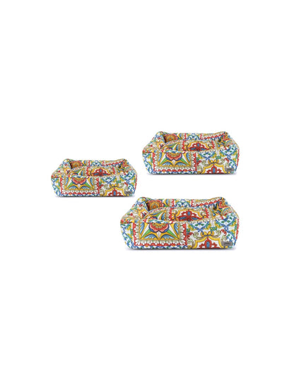 set cuccia sicilia per cani e gatti stile mosaico siciliano disponibile in diverse misure per tutte le taglie