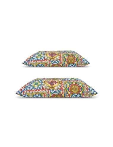 set dettaglio cuscino sicilia per cani e gatti stile mosaico siciliano disponibile due taglie