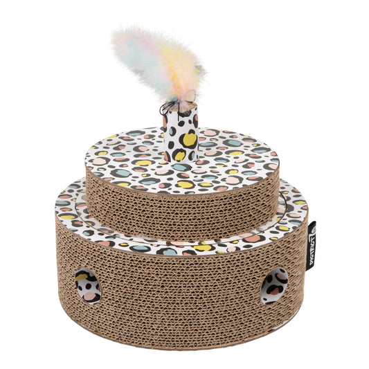 tiragraffi catparty torta multicolor-Sprinkle gioco interattivo e tiragraffi per gatti in cartone resistente