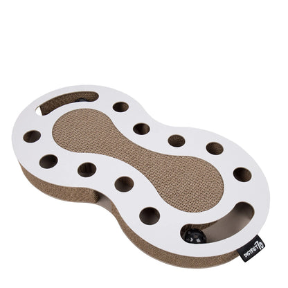 Design moderno del tiragraffi Snake di colore bianco fatto con cartone ondulato