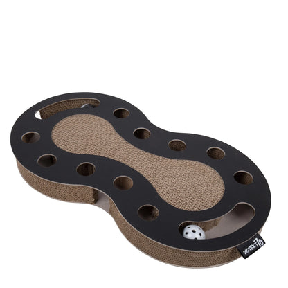 Design moderno del tiragraffi Snake di colore nero fatto con cartone ondulato